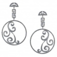 Серьги Серебро 925, бриллиан циркон 025 352 01 21-03214 2010 г инфо 8616r.