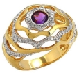Кольцо с аметистом и фианитом 44A9LD97D 2010 г инфо 10486r.
